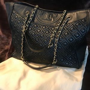 Black Tory Burch leather tote